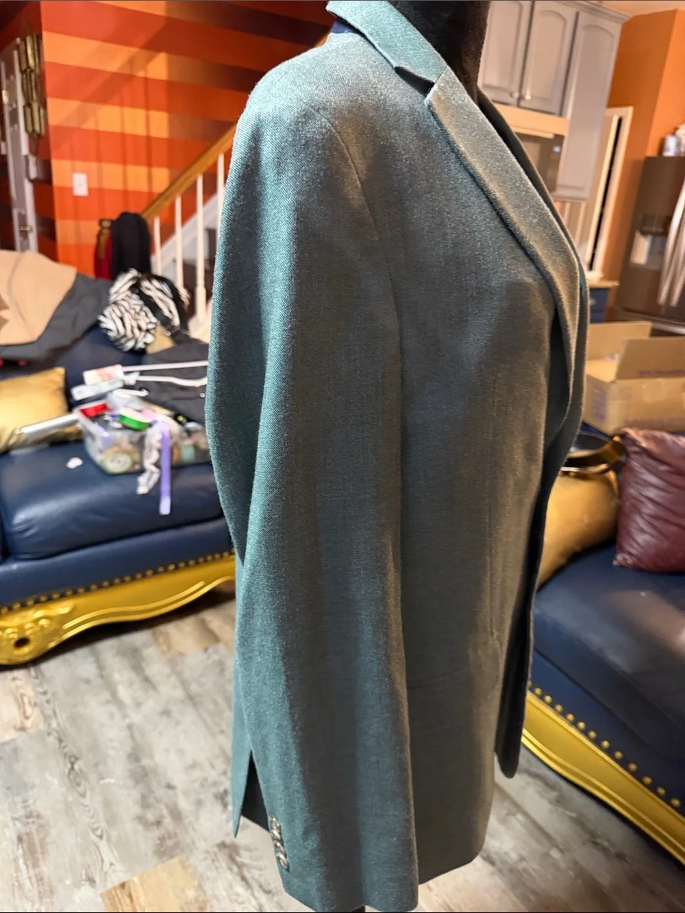 Sage Green Men's Classic Green Wool Blazer